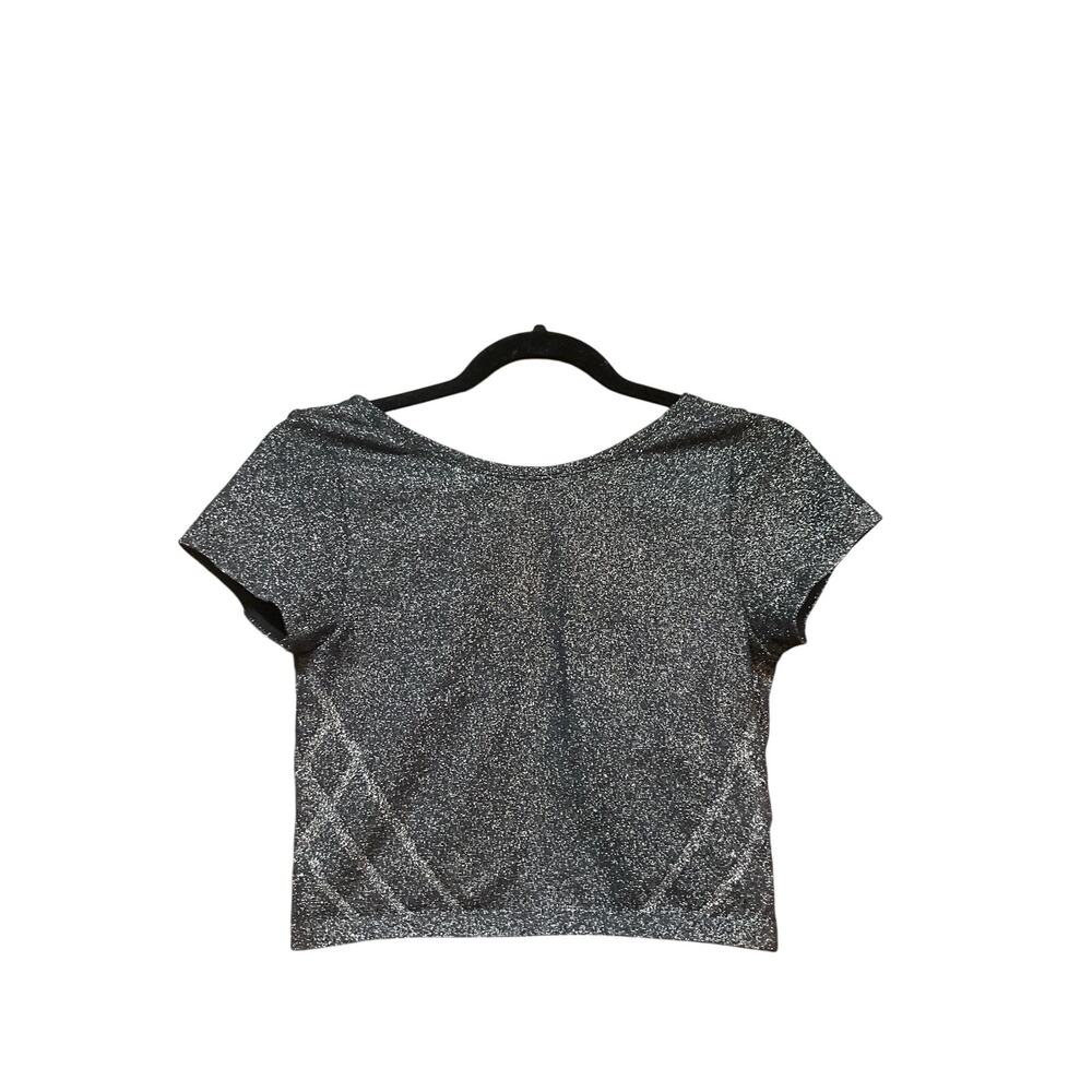 Aerie Workout Top Woman Large Black Sparkles
